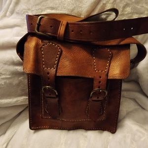 Handmade Leather Messenger/ Courier/ Mailbag Bag / Purse